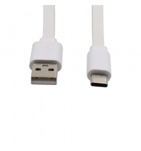 USB to Type-c data flat white color cable Electronic devices power or transmit data